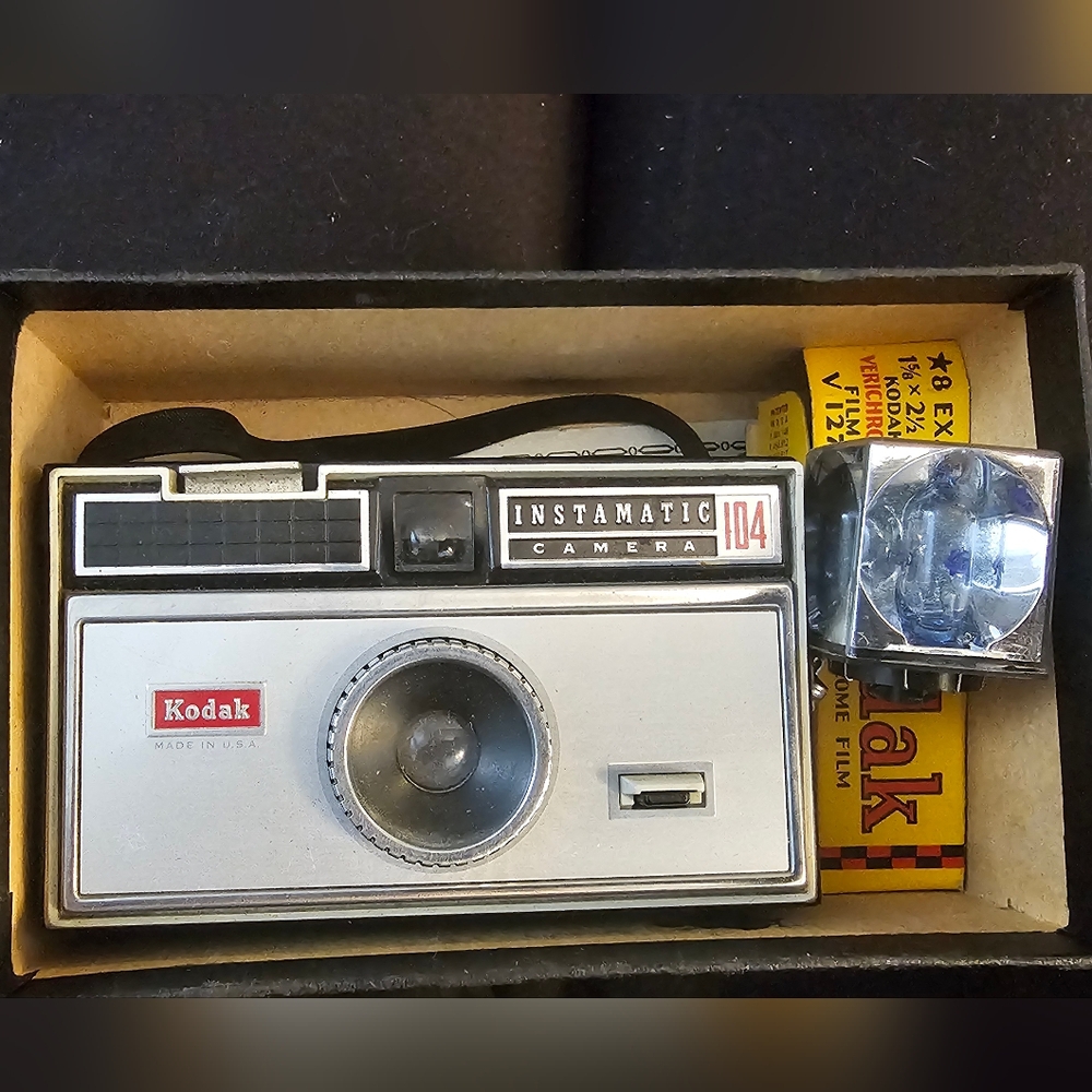 Kodak Instamatic 104 Camera - Silver and Black